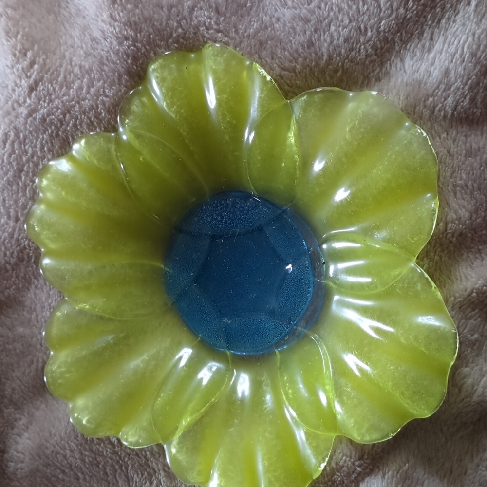 Yellow and Blue trinket dish